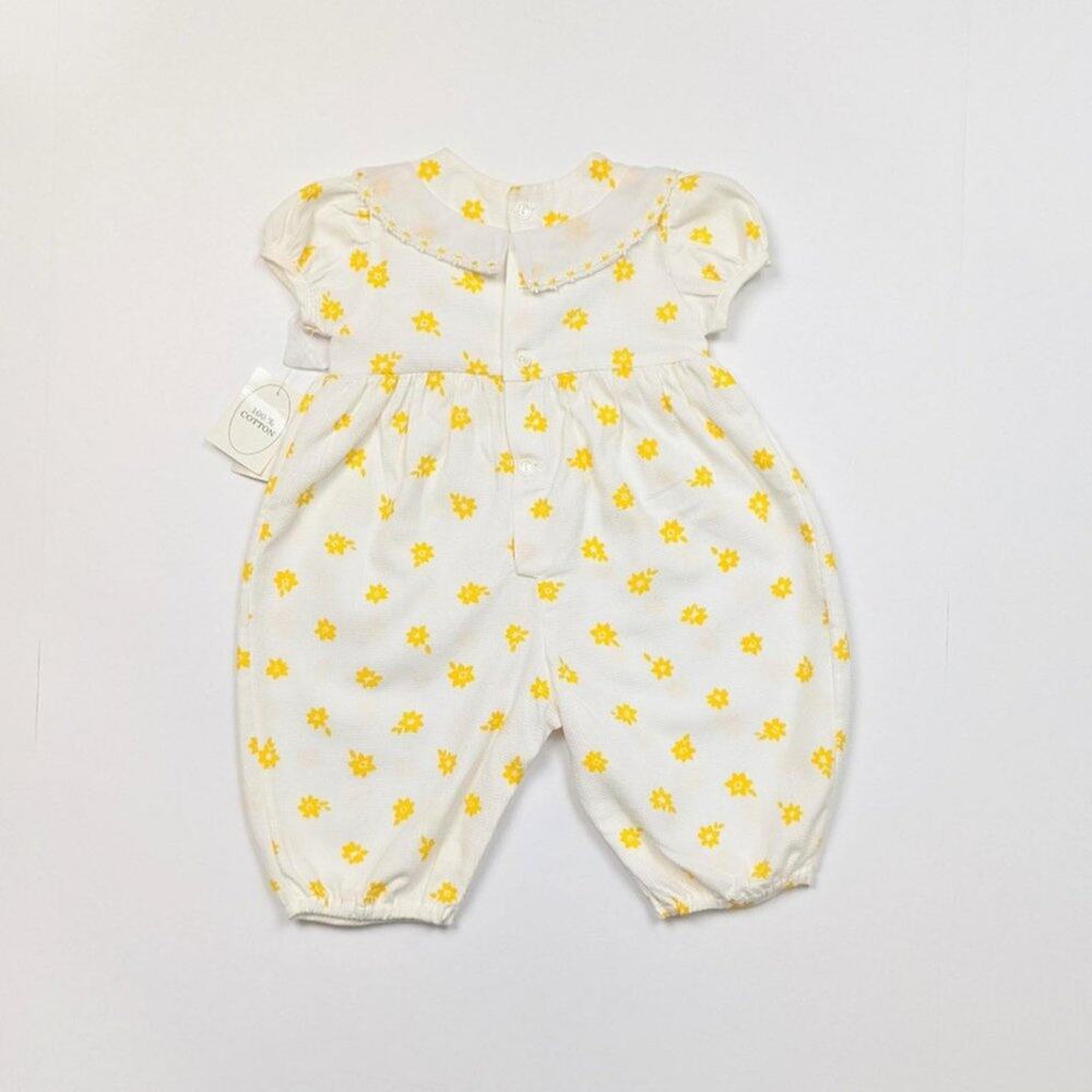 Vintage Bubble Romper Baby Girls Size 3-6m White Daisy Sz 3-6m Jumpsuit - Picture 2 of 3